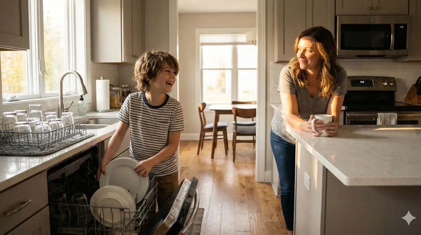 Kitchen dishwashing chore