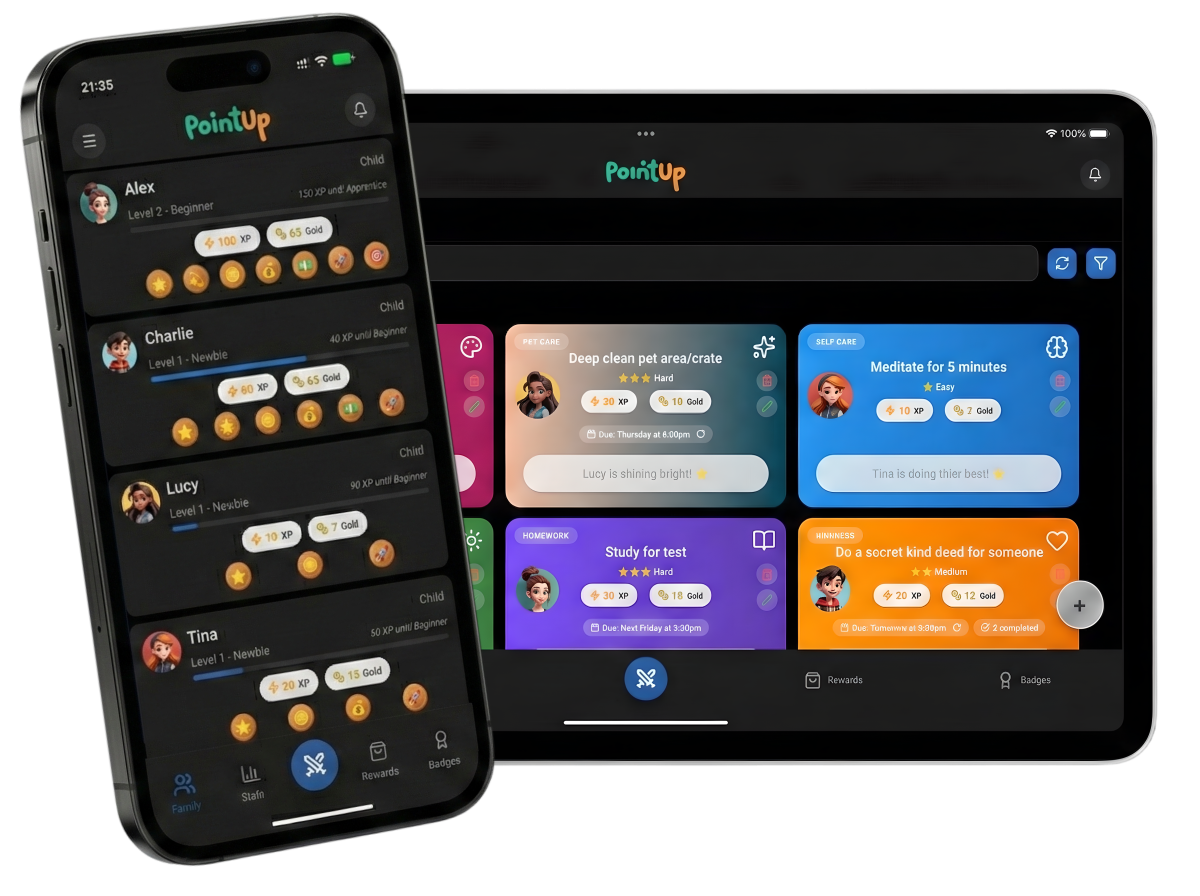 PointUp app on mobile and tablet devices