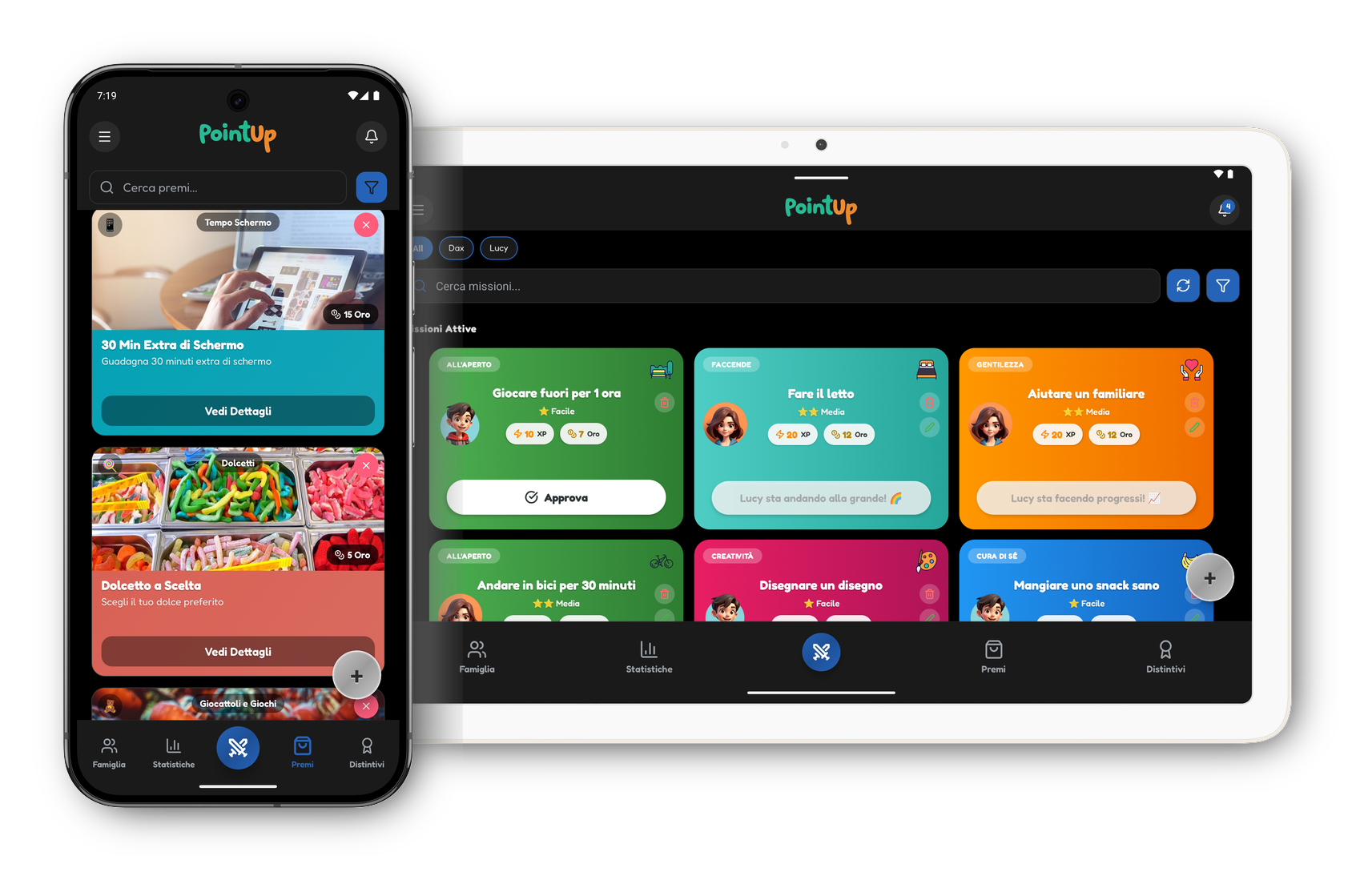 App PointUp su telefoni e tablet
