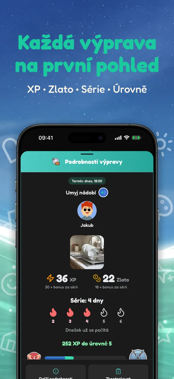 Každá výprava na první pohled. XP • Zlato • Série • Úrovně
