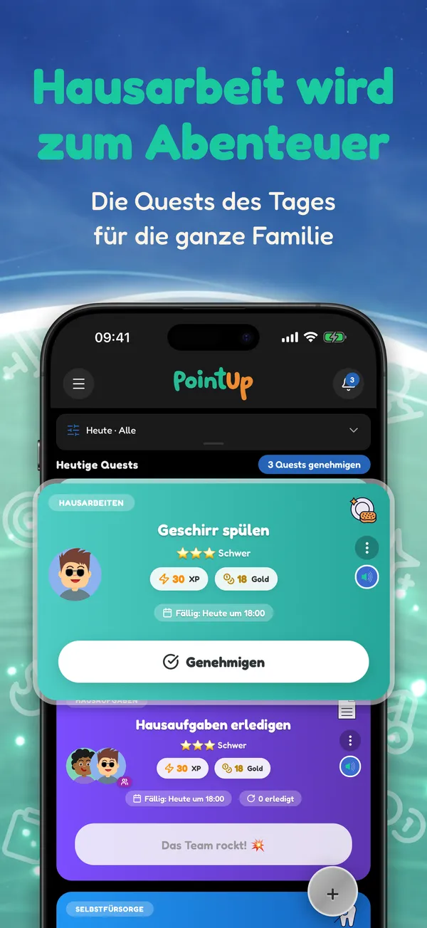 Hausarbeit wird zum Abenteuer. Die Quests des Tages für die ganze Familie