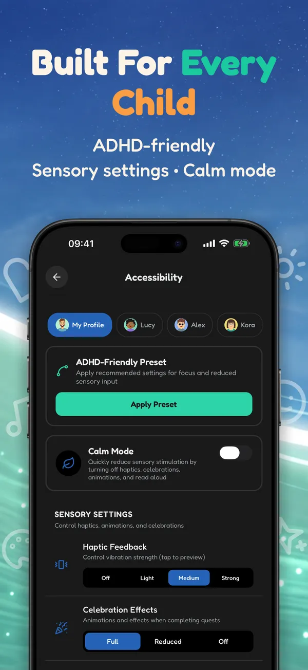 Built For Every Child. ADHD-friendly • Sensory settings • Calm mode