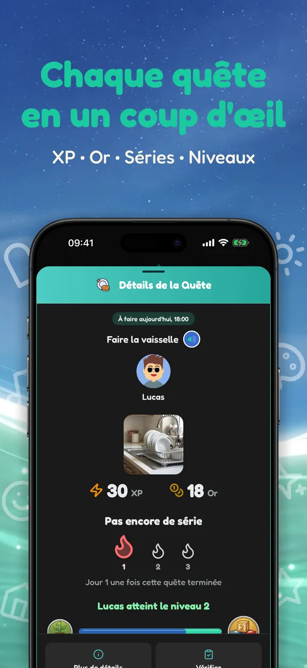 Chaque quête en un coup d'œil. XP • Or • Séries • Niveaux