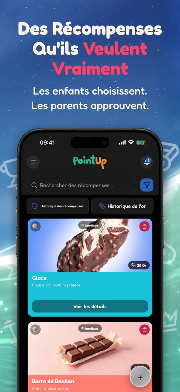 Des Récompenses Qu'ils Veulent Vraiment. Les enfants choisissent. Les parents approuvent.