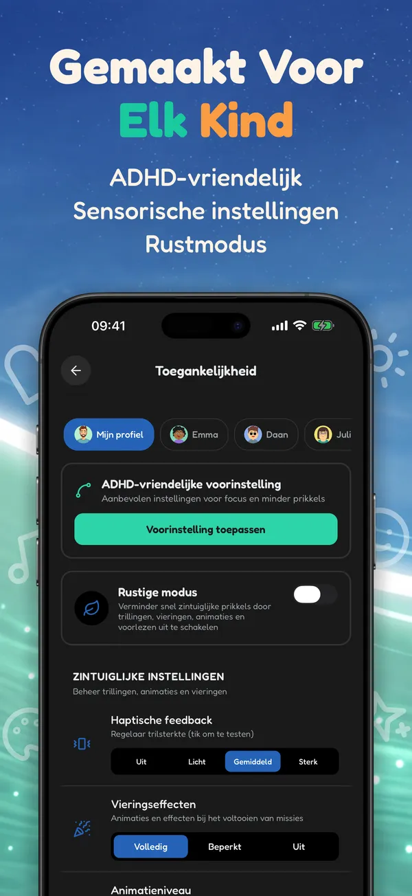 Gemaakt Voor Elk Kind. ADHD-vriendelijk • Sensorische instellingen • Rustmodus